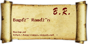 Bagó Ramón névjegykártya